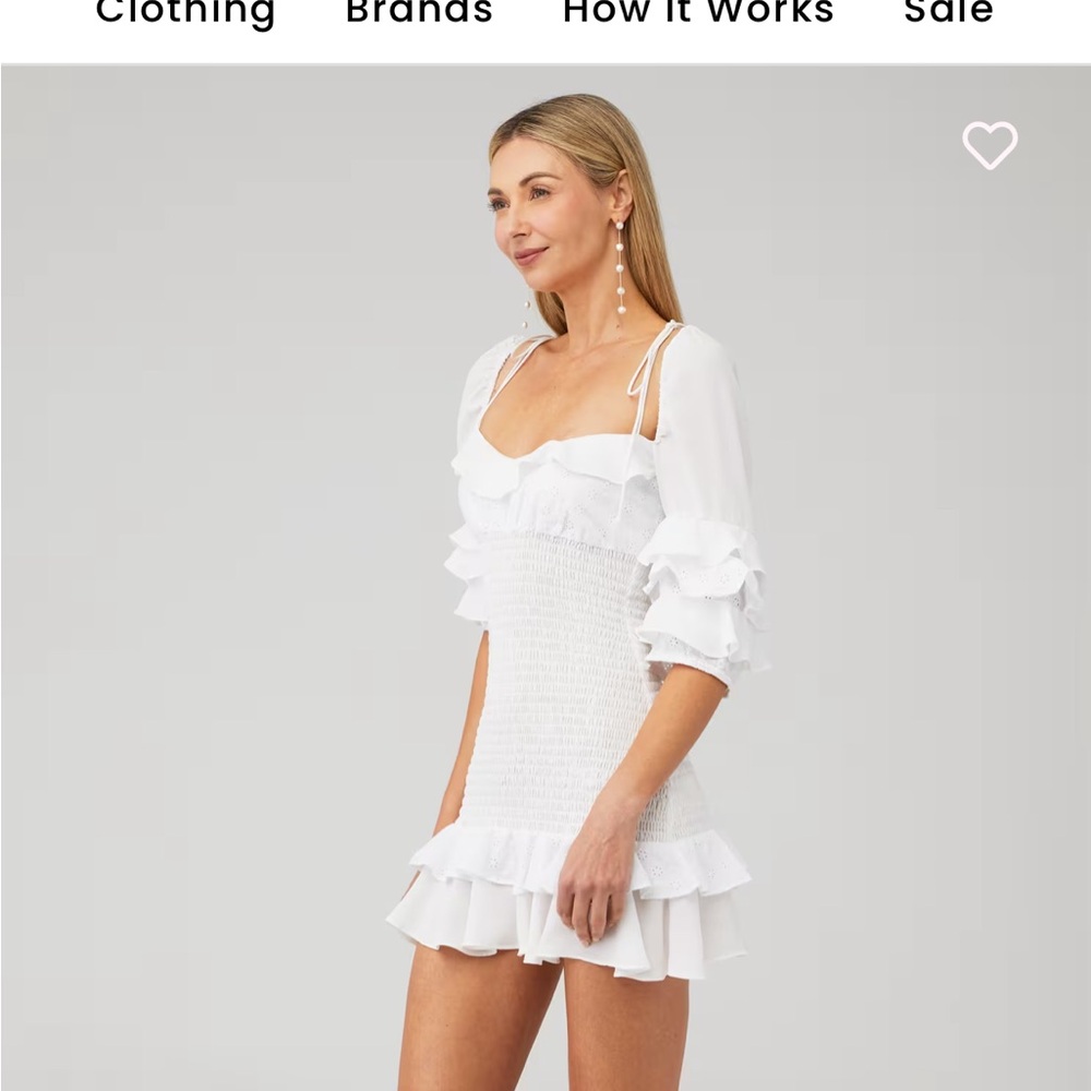 For Love And Lemons Cream Ruffle Mini Dress - Picture 4 of 5